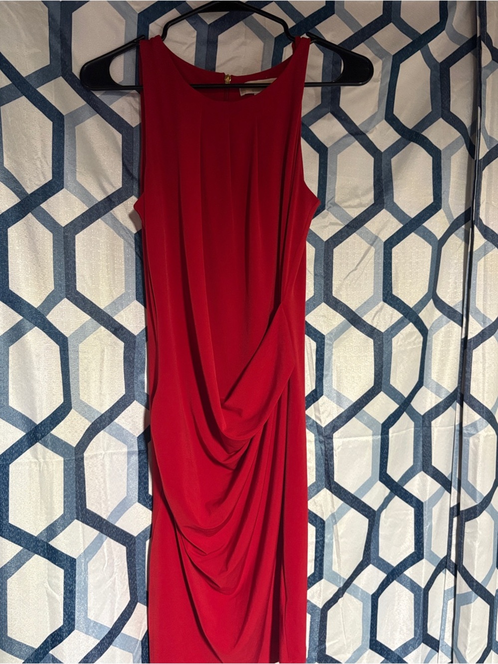 Michael Kors Red Draped Sleeveless Women’s Dress